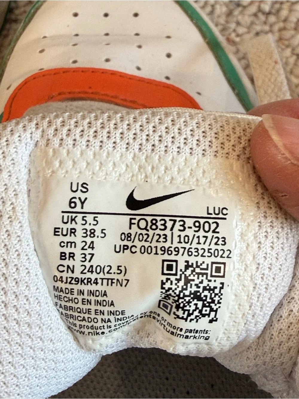 Nike Court Borough Low Recraft Lace Up Sneakers GS Multi / Color Size 6Y
